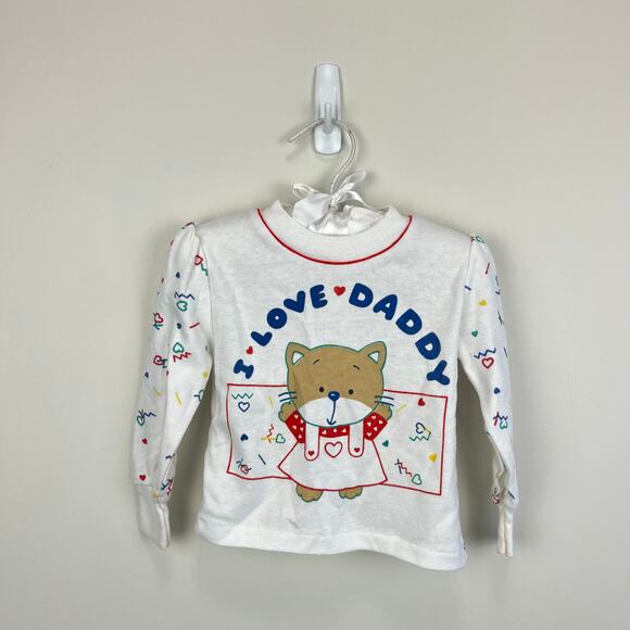 Vintage Andover Togs 80s I Love Daddy Long Sleeve Tee Shirt 24 Months USA - Picture 1 of 8